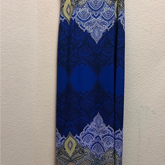 Dressbarn Blue Tan Sleeveless Sundress Maxi - Picture 4 of 4